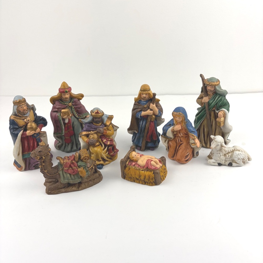 Silvestri Handcrafted Ceramic Nativity Set 9 Piece Multicolor Christmas Decor